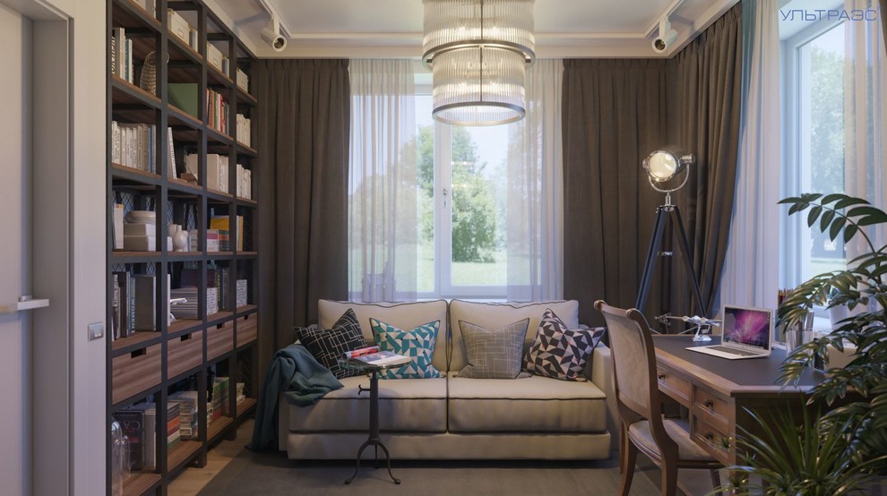 спокойный кабинет в колониальном стиле