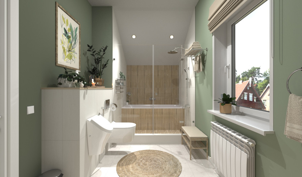 Санузел с мансардной крышей