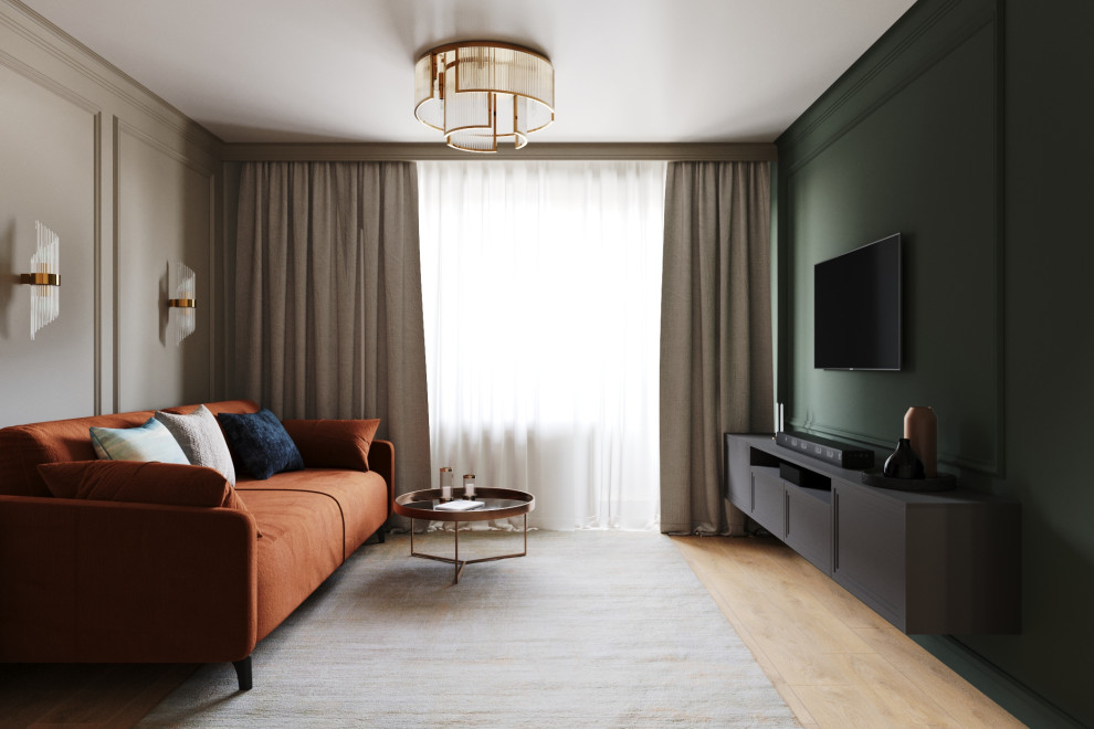 Обложка проекта: Квартира с зелёным, оранжевым, синим