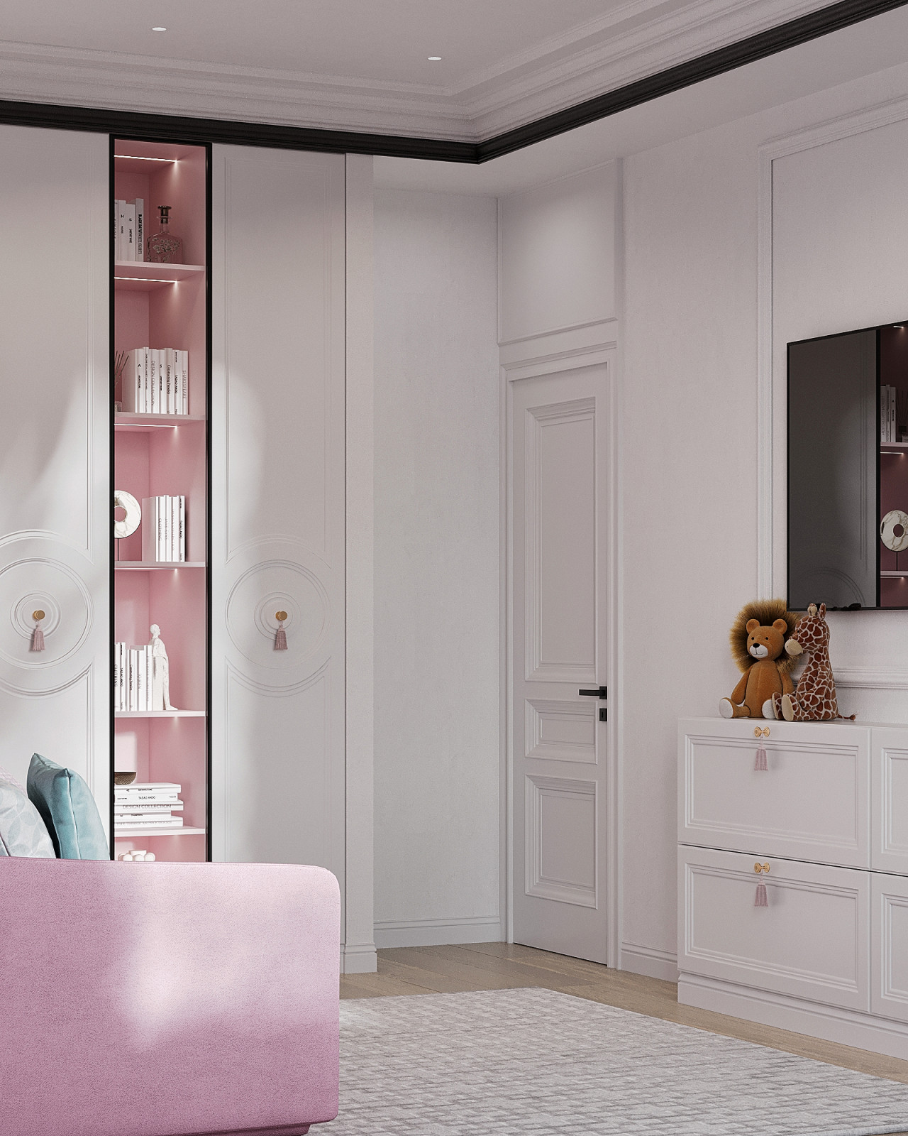 Стильный интерьер с элементами ар-деко в ЖК Петровский квартал на воде - 99 м2