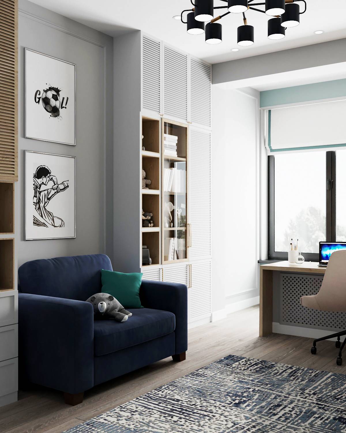 Квартира для большой семьи в леденцовых оттенках