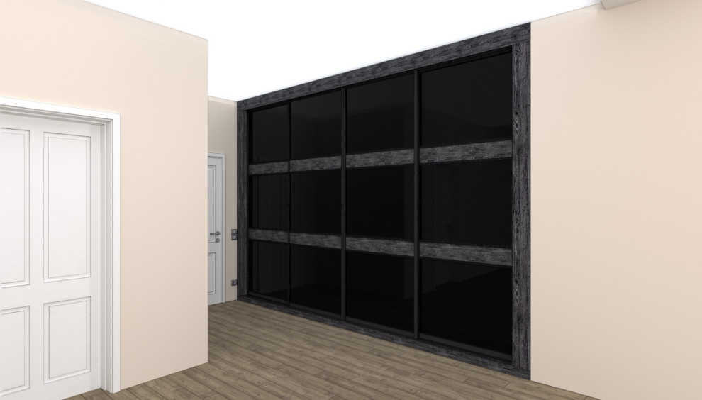 Спальня большая шкаф встроенный визуализация