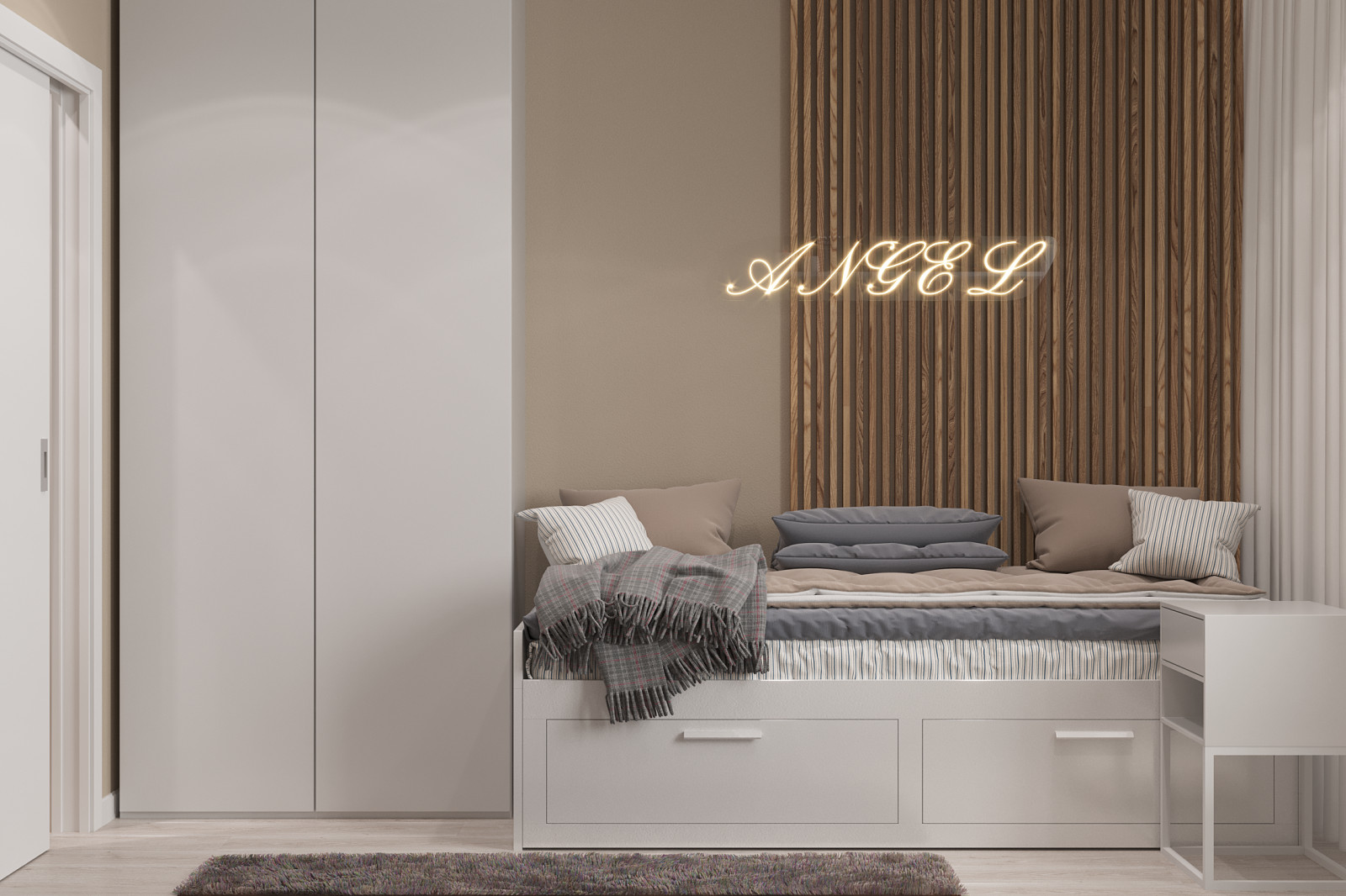 Комната девочки-подростка с гардеробной