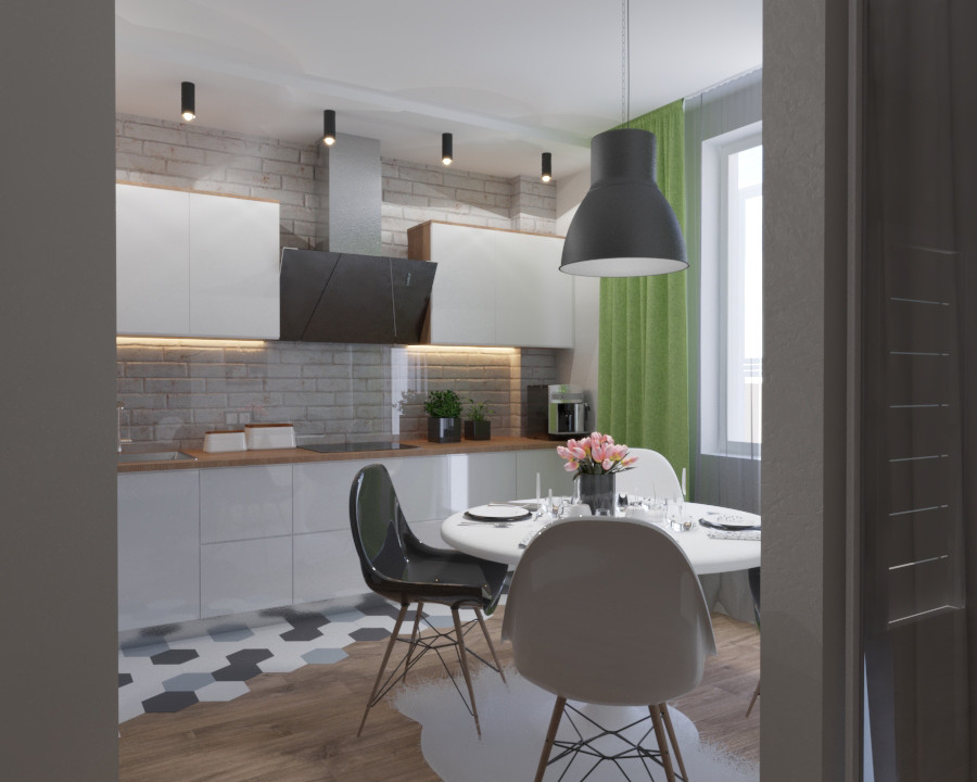 Дизайн-проект квартиры студии в современном стиле