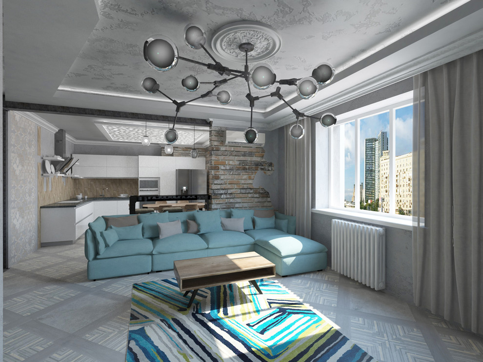 Гостиная. LOFT. Проект Ж.К. Панорама