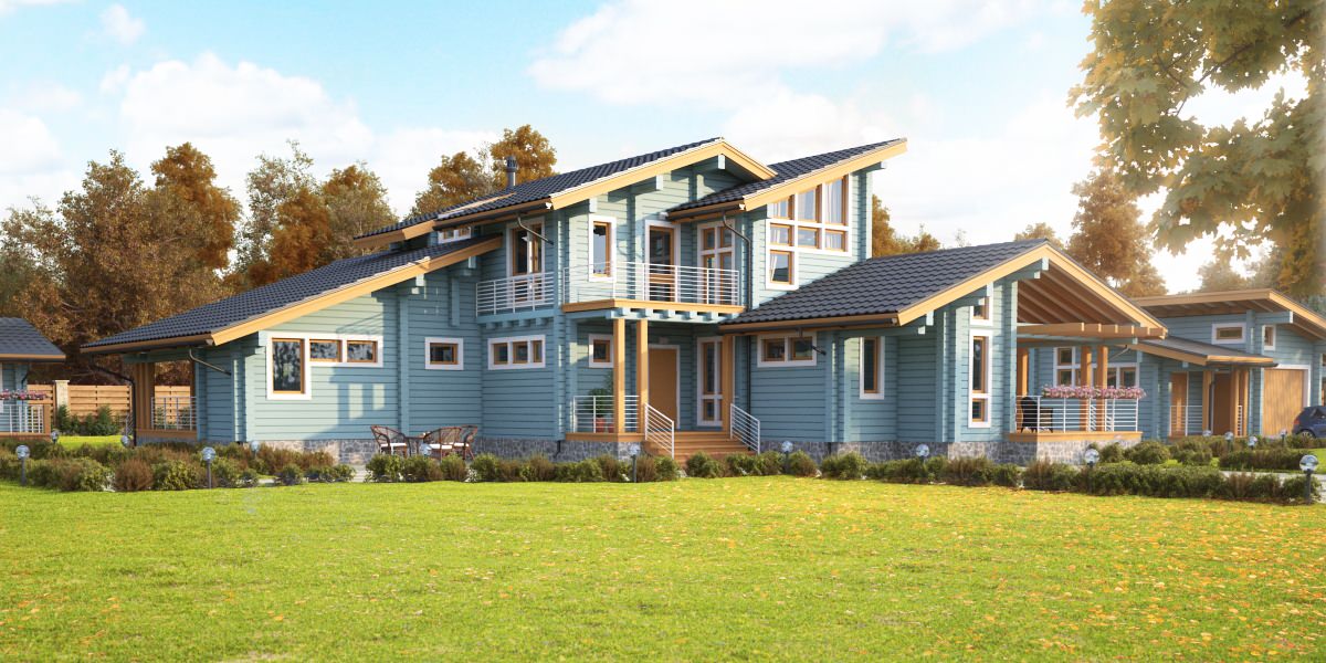 Обложка проекта: Дом из клеёного бруса Cubism Style 190