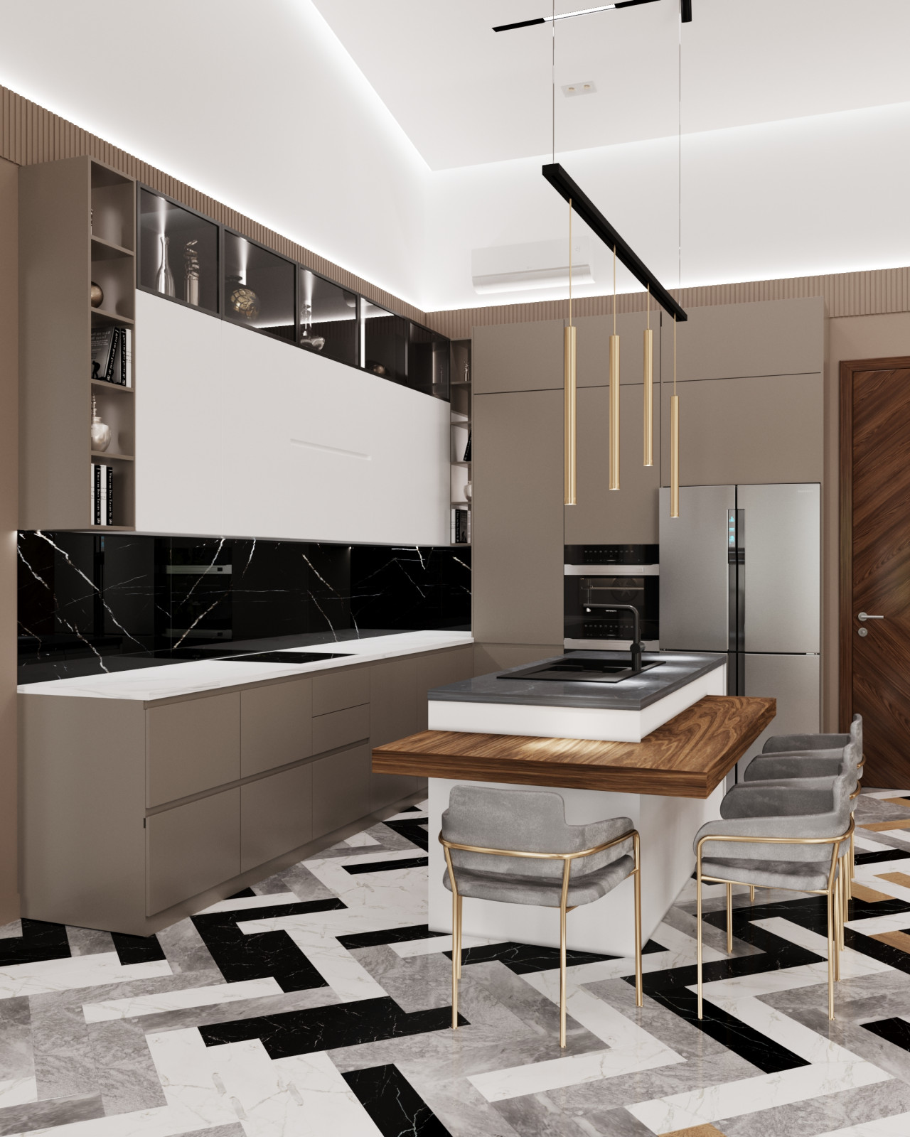 Кухня-гостиная из проекта дома 250 кв.м