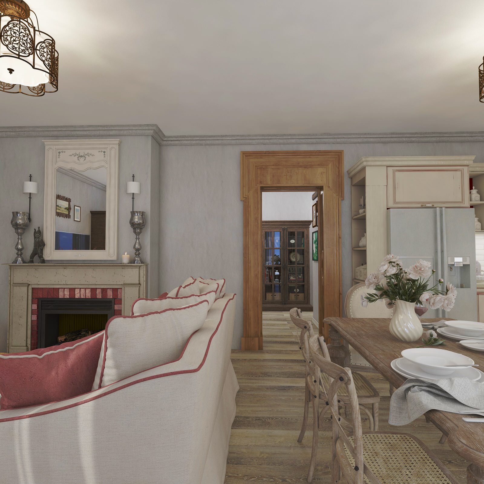 Проект квартиры в стиле Прованс (70 кв м)