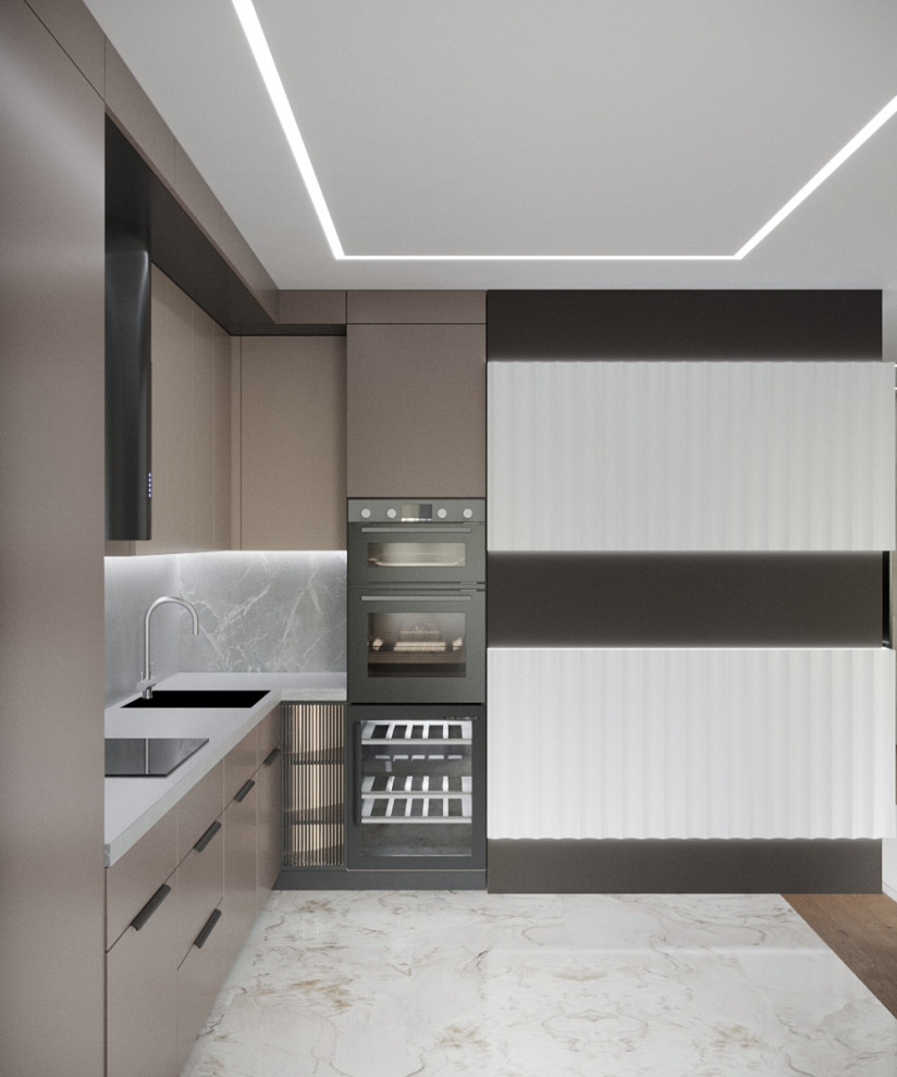 Дизайн кухни-гостиной с курительной комнатой