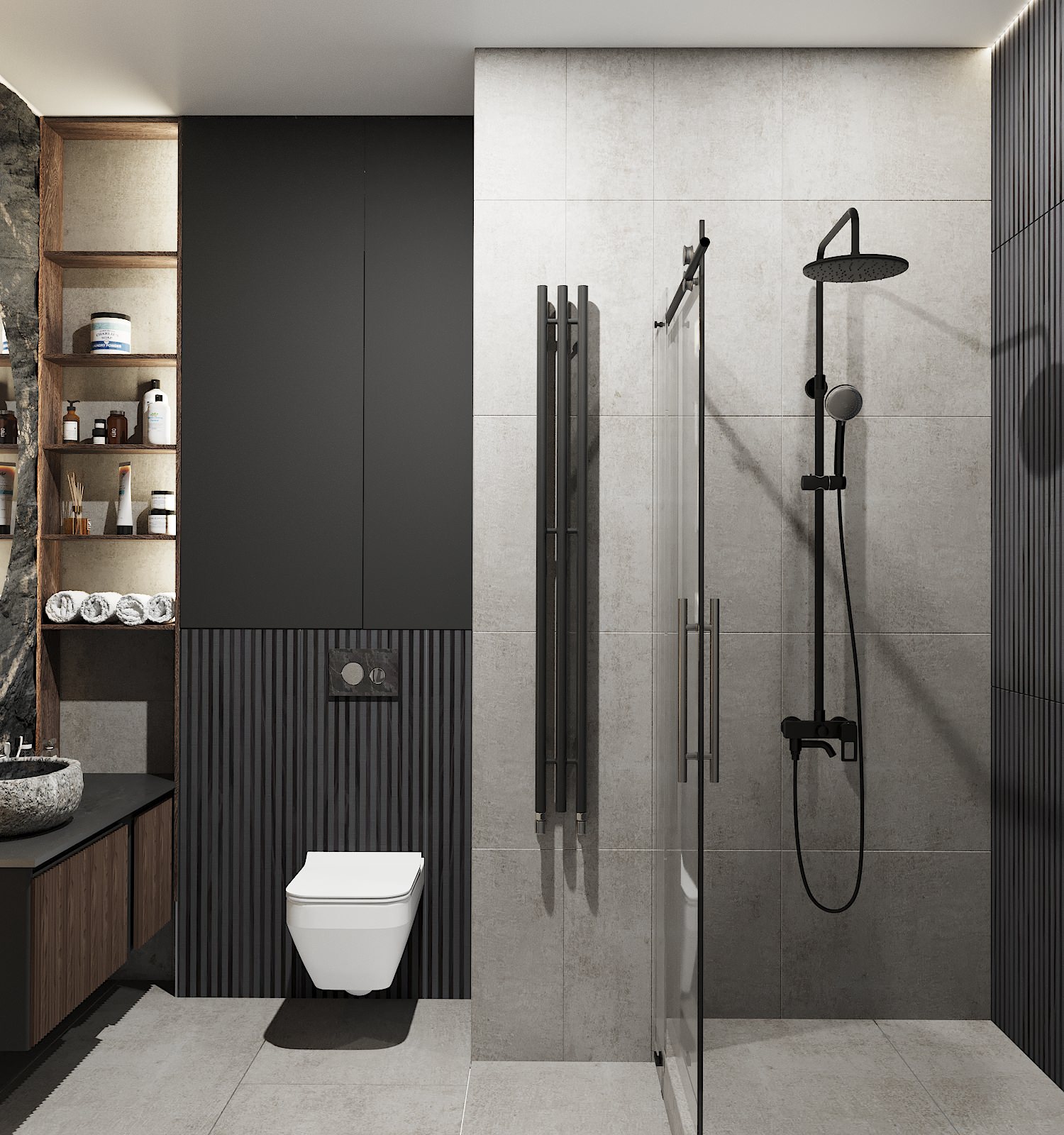 душевая со "скалой"