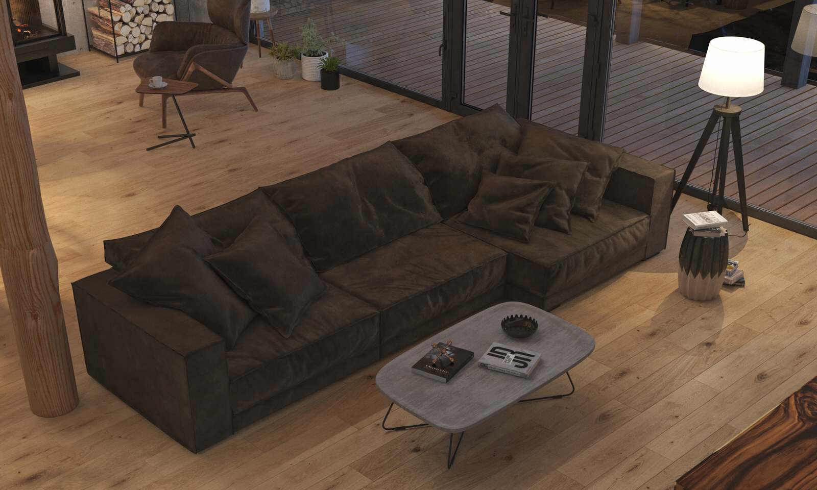 Дизайн-проект интерьера загородного дома (из бруса)