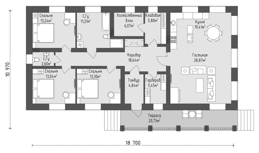 Дом охотника (готовый проект)