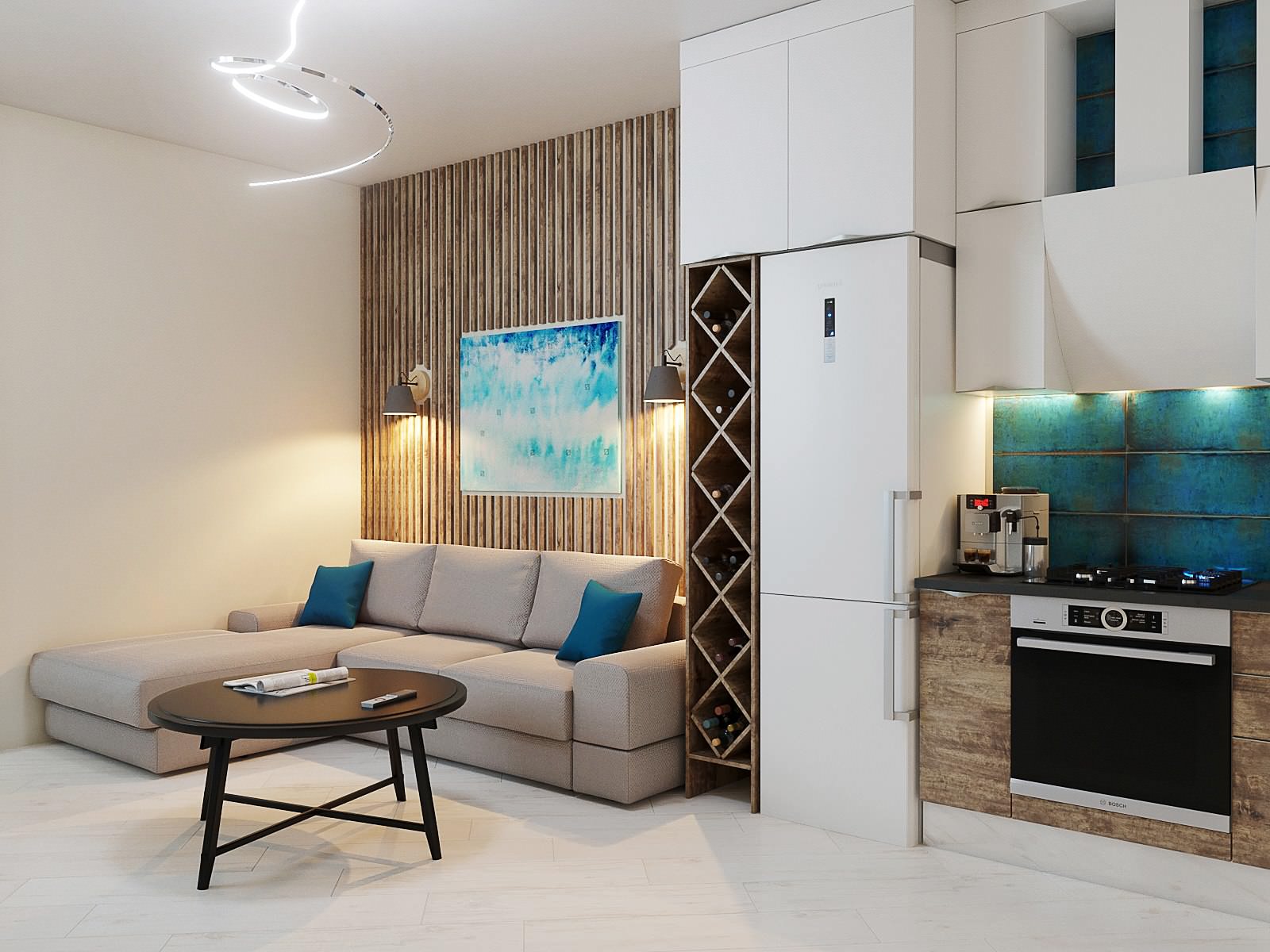 Обложка проекта: Квартира в ЖК Ленинский парк - 56 кв.м