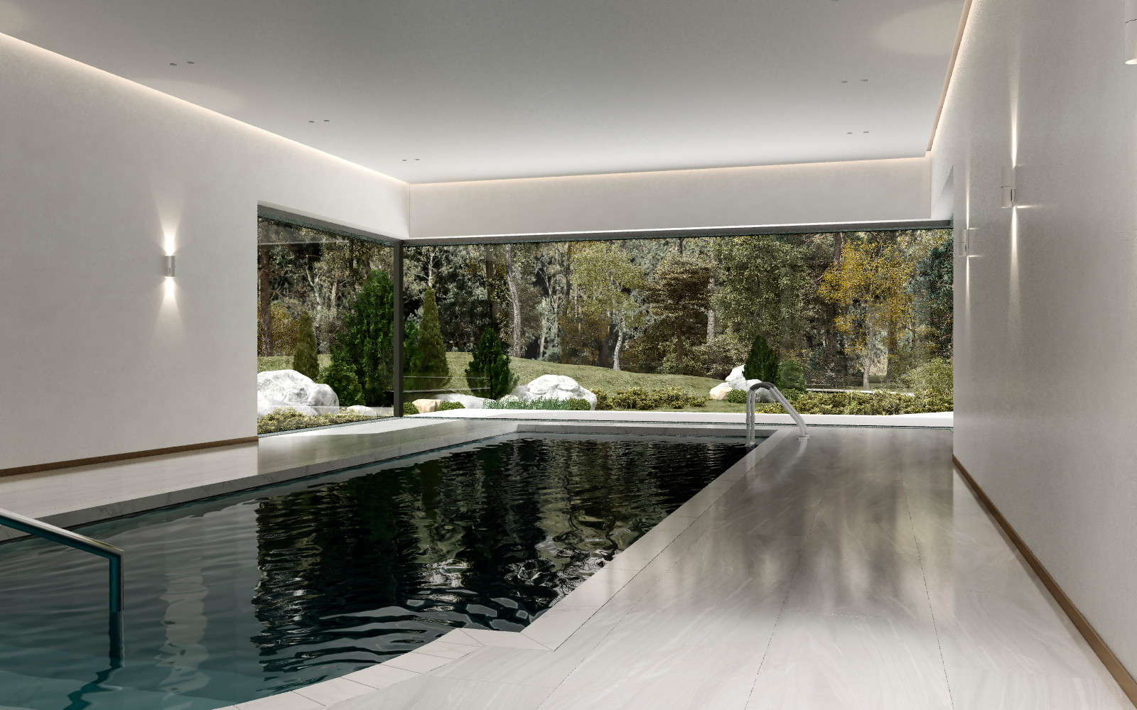 Спа-зона с бассейном в частном доме