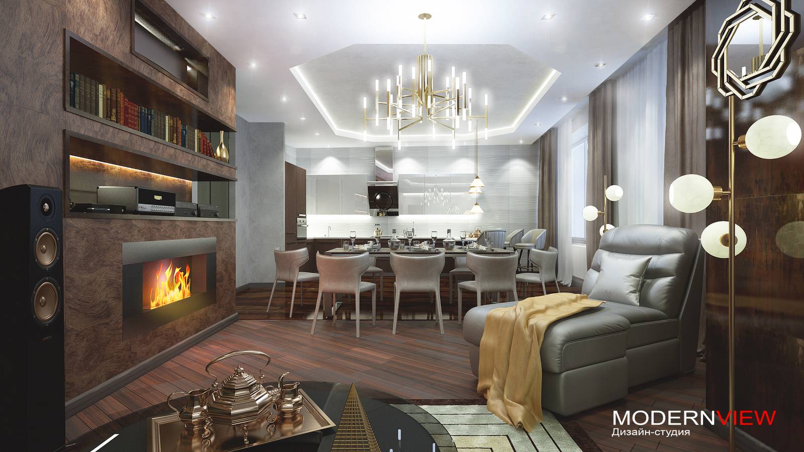 Обложка проекта: Дизайн проект квартиры "Авиаконструктора Сухого"