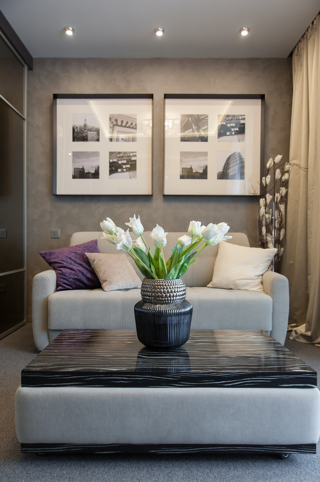 Реализованный проект уютной квартиры-студии 34 м2. Санкт-Петербург. ЖК "Клевер"