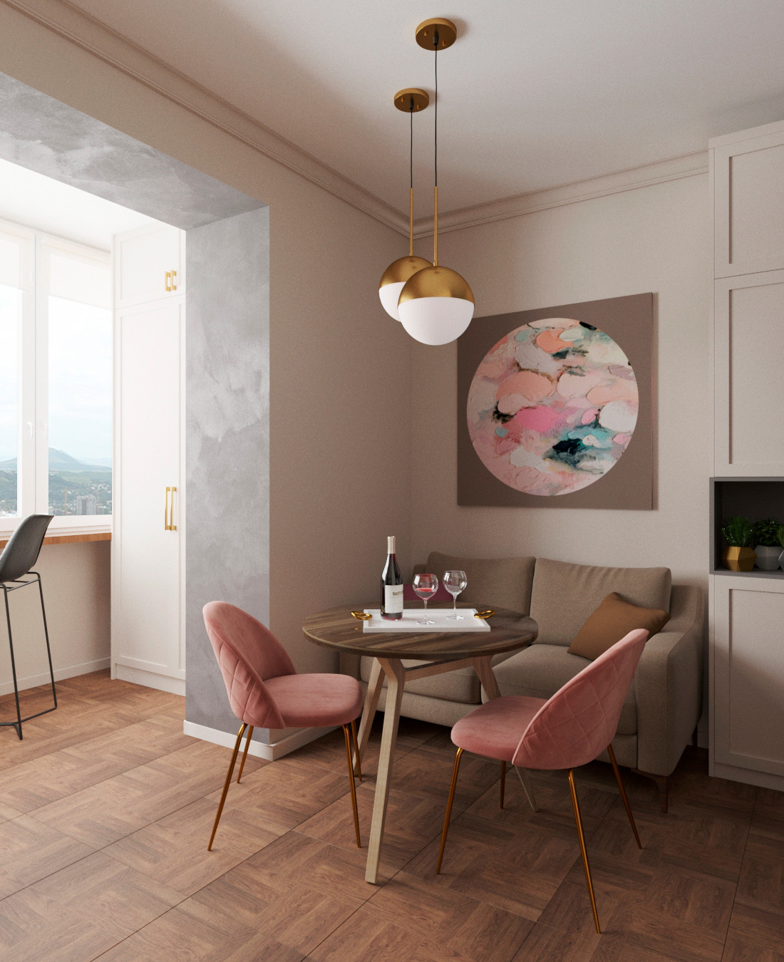 #Шик_в_однушке - кухня-коридор