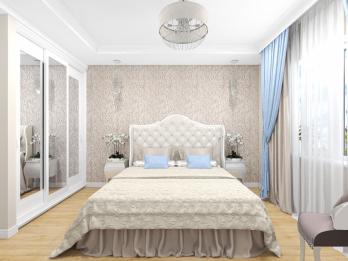 Спальня с линкрустой