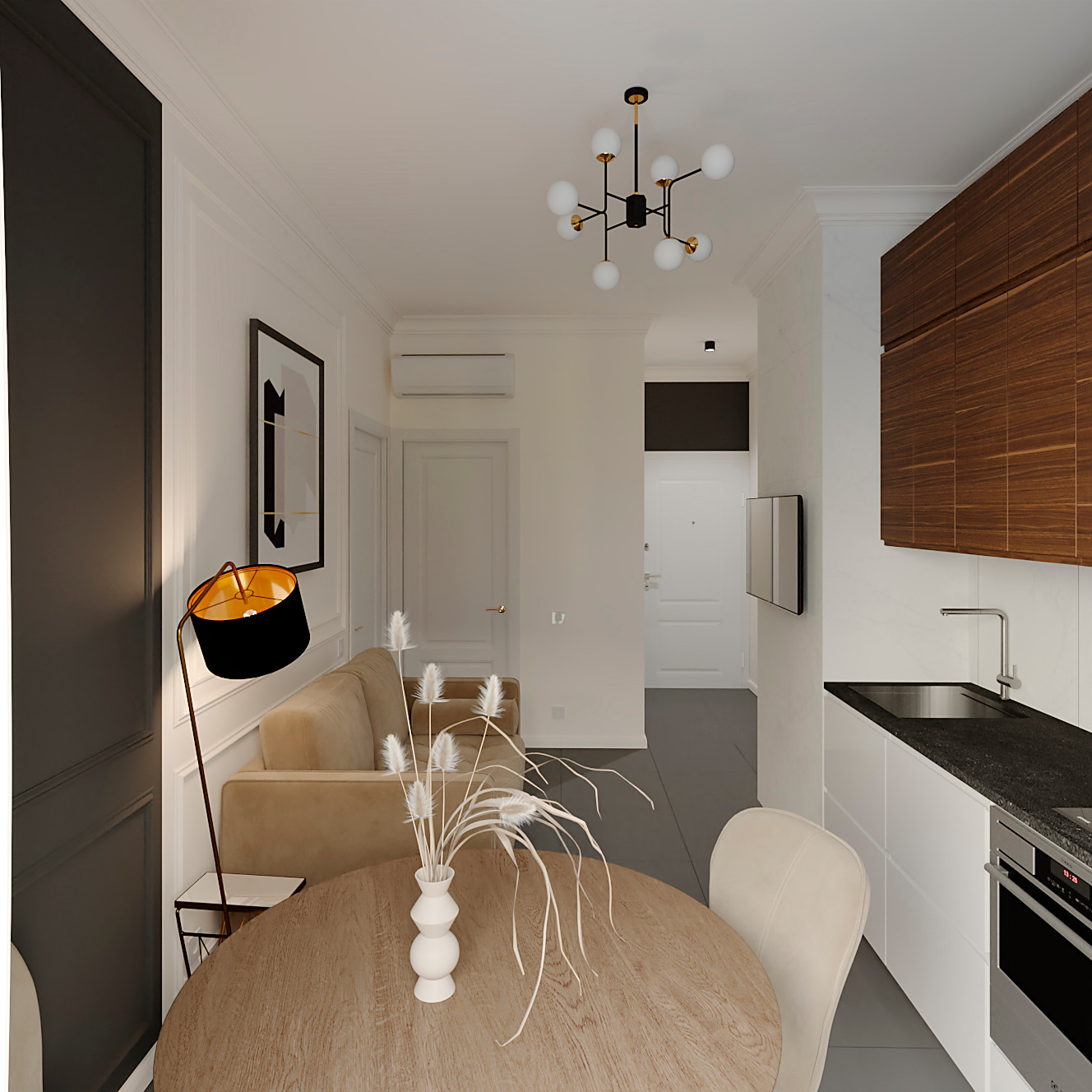 Дизайн-проект апартаментов 37,5 кв.м. в ЖК "Савеловский Сити"