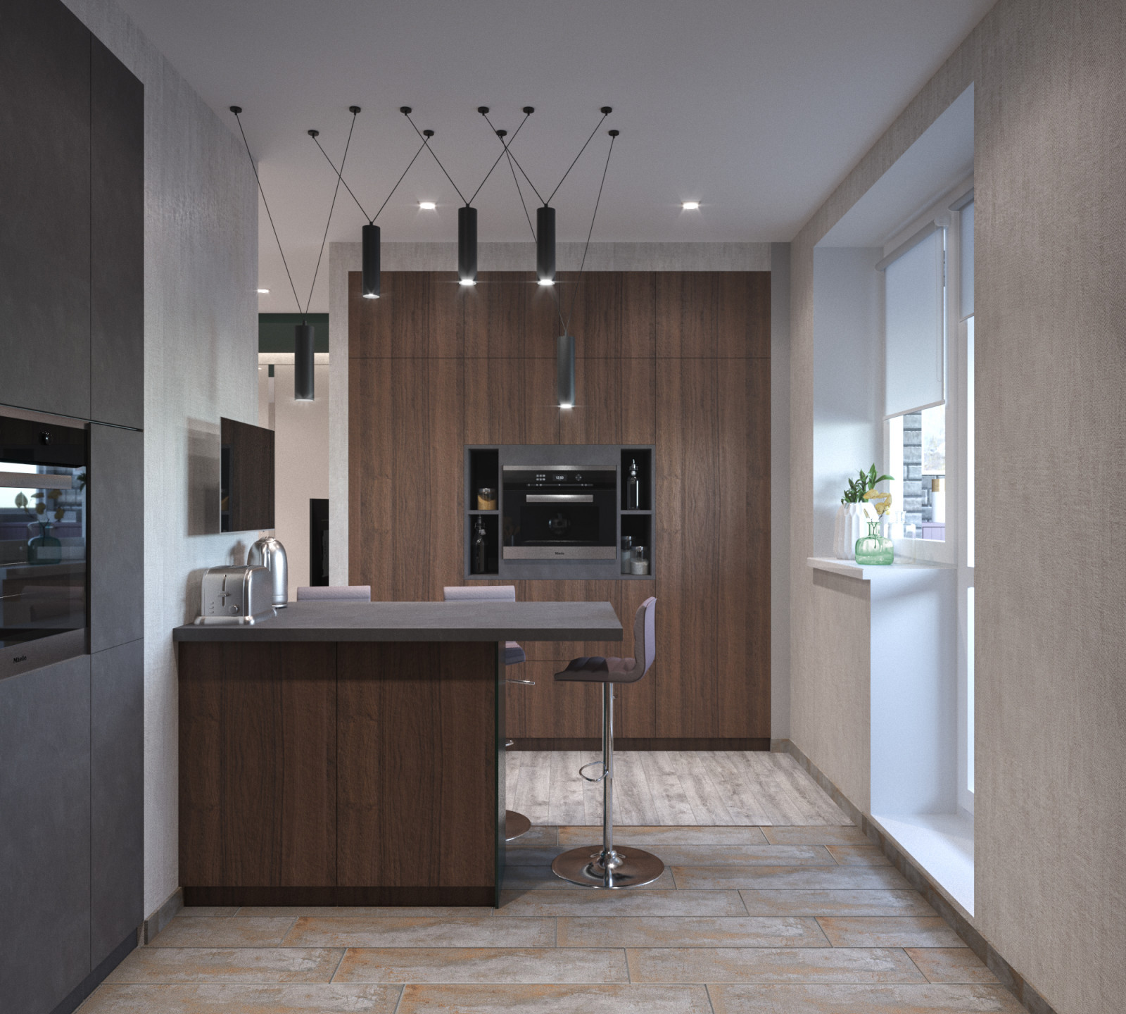 Дизайн-проект. Из 2-шки в 3-шку.  ЖК "Левобережный". Тула. 2018 г.