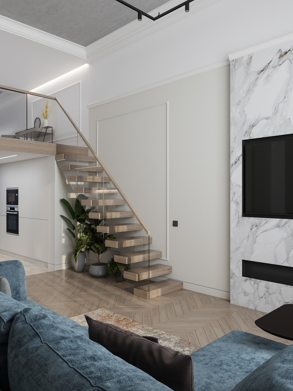 Интерьер квартиры-студии в ЖК Сосновка