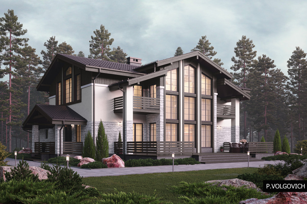 Обложка проекта: проект загородного дома в стиле Шале