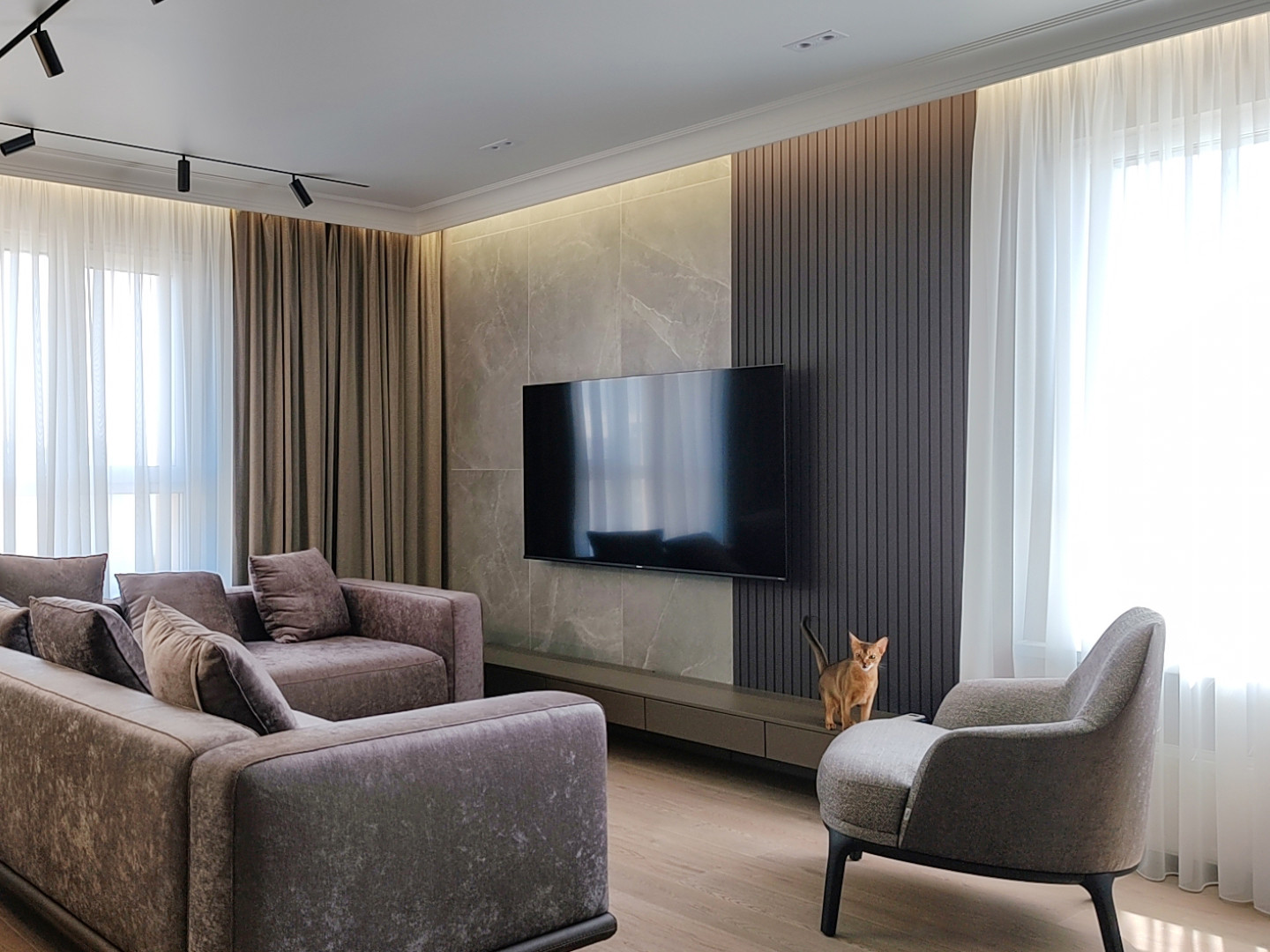 Обложка проекта: Кухня-гостиная, фото, 2024г