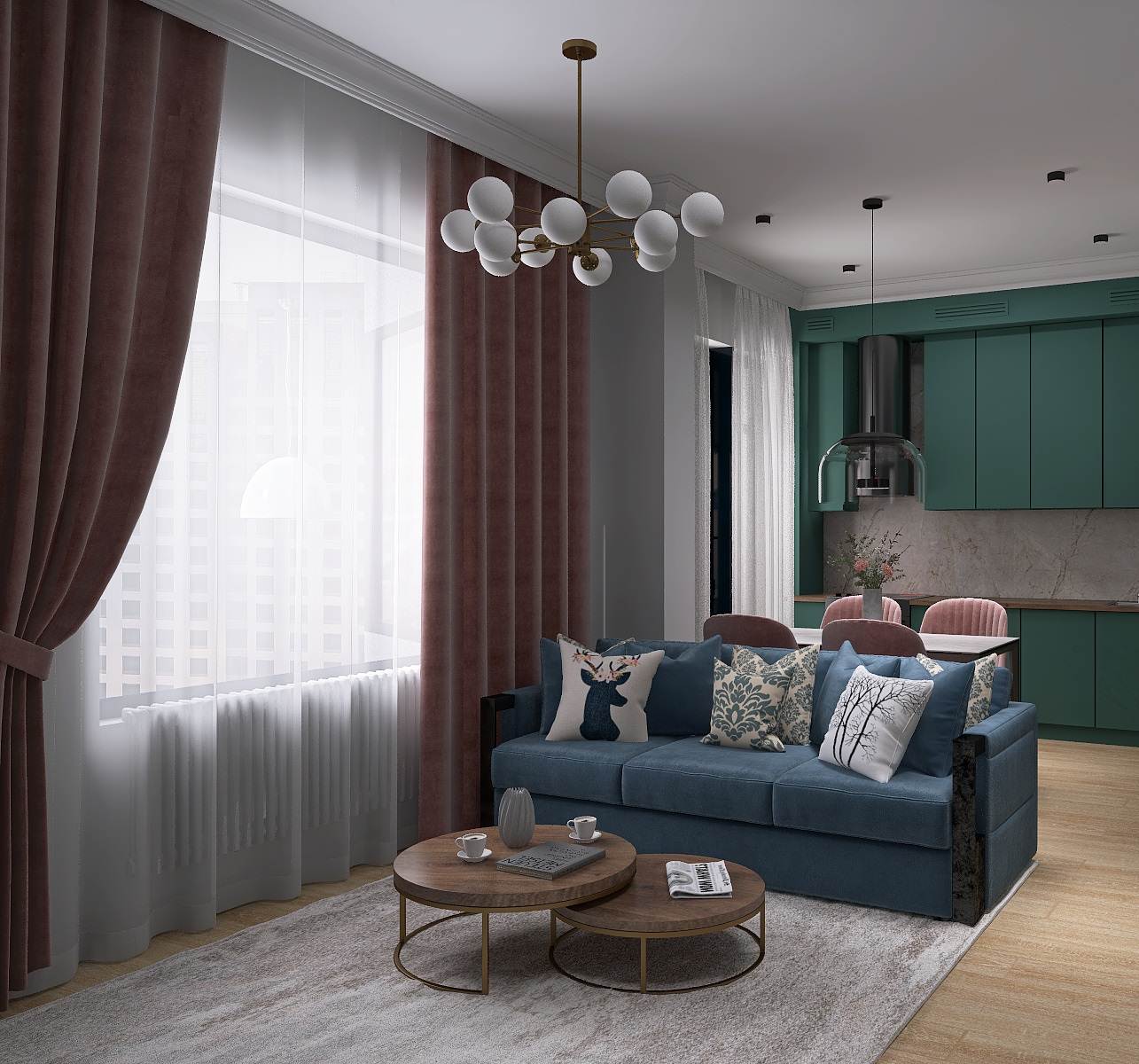 Современная квартира с смелыми цветами