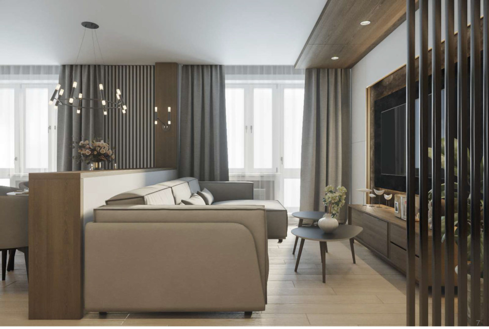 кухня-гостиная в квартире 60 метров