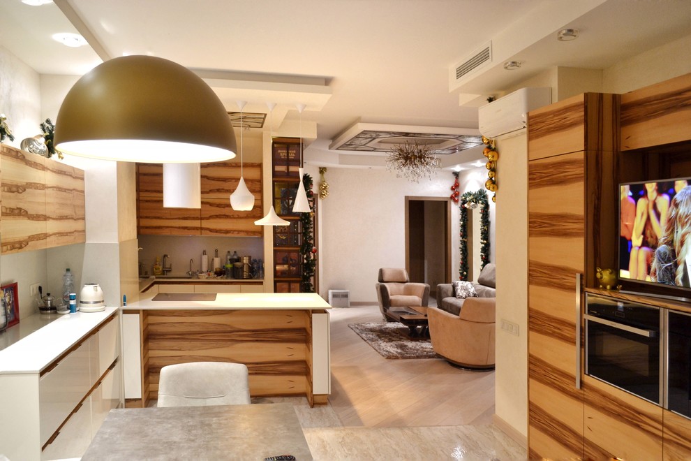 СОВРЕМЕННАЯ КВАРТИРА. МЕБЕЛЬ ИЗ ШПОНА.