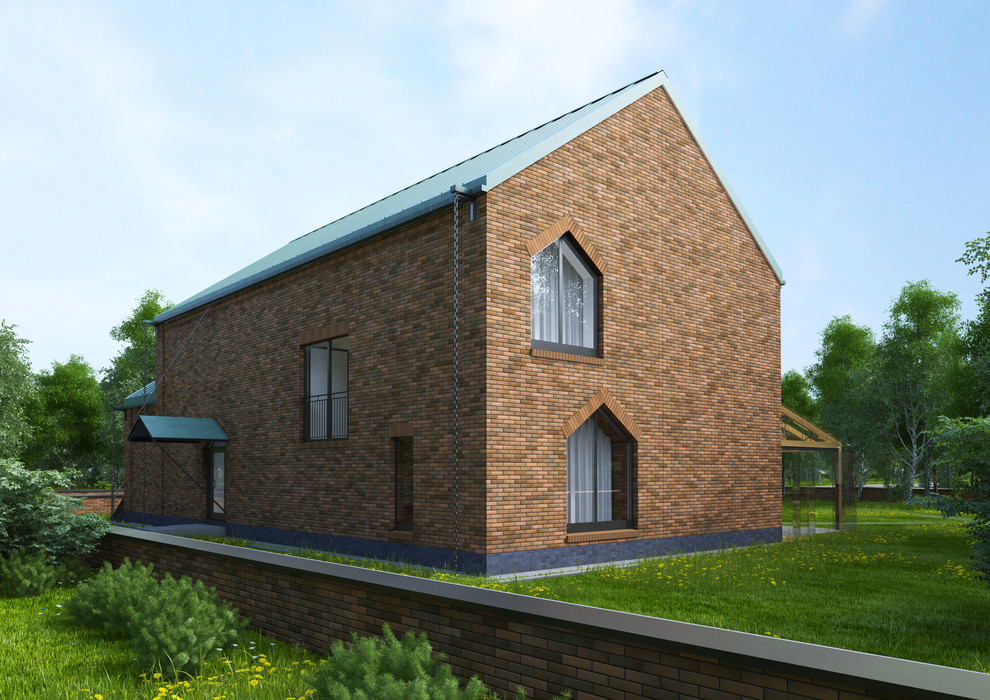 Коттедж из красного кирпича