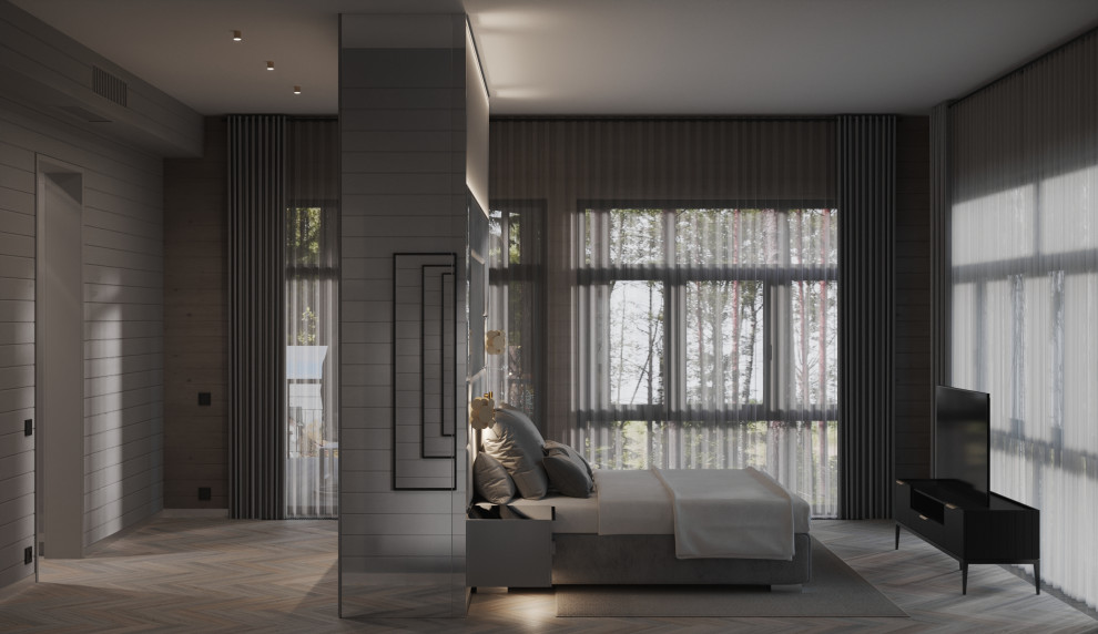 Мастер спальня в проекте загородного дома