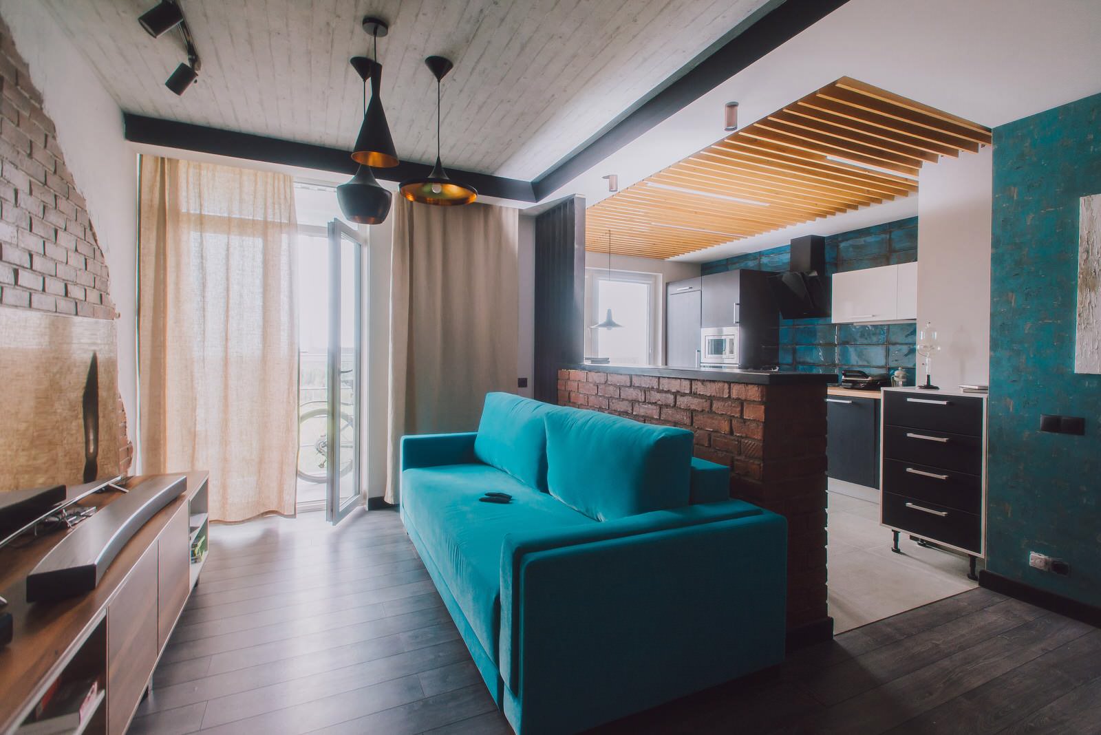 Кухня- гостиная 18 кв м. в стиле loft