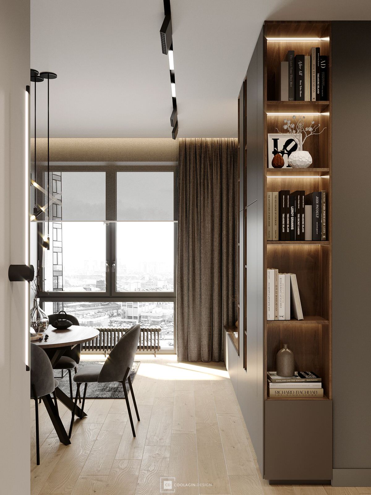 Стильная квартира с панорамными окнами даже в санузле