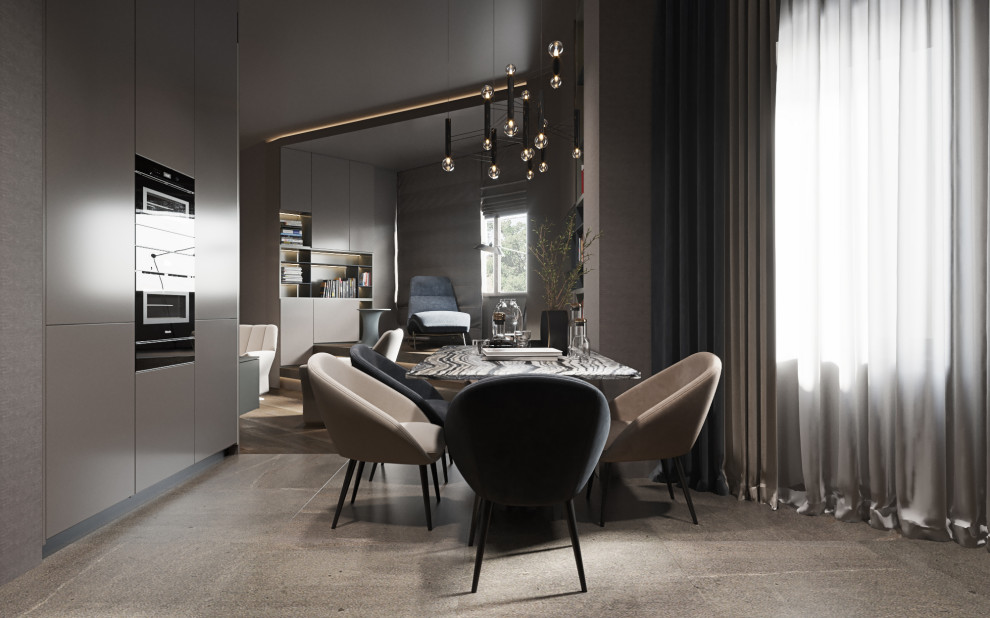 Студия в современном стиле в колониальных тонах