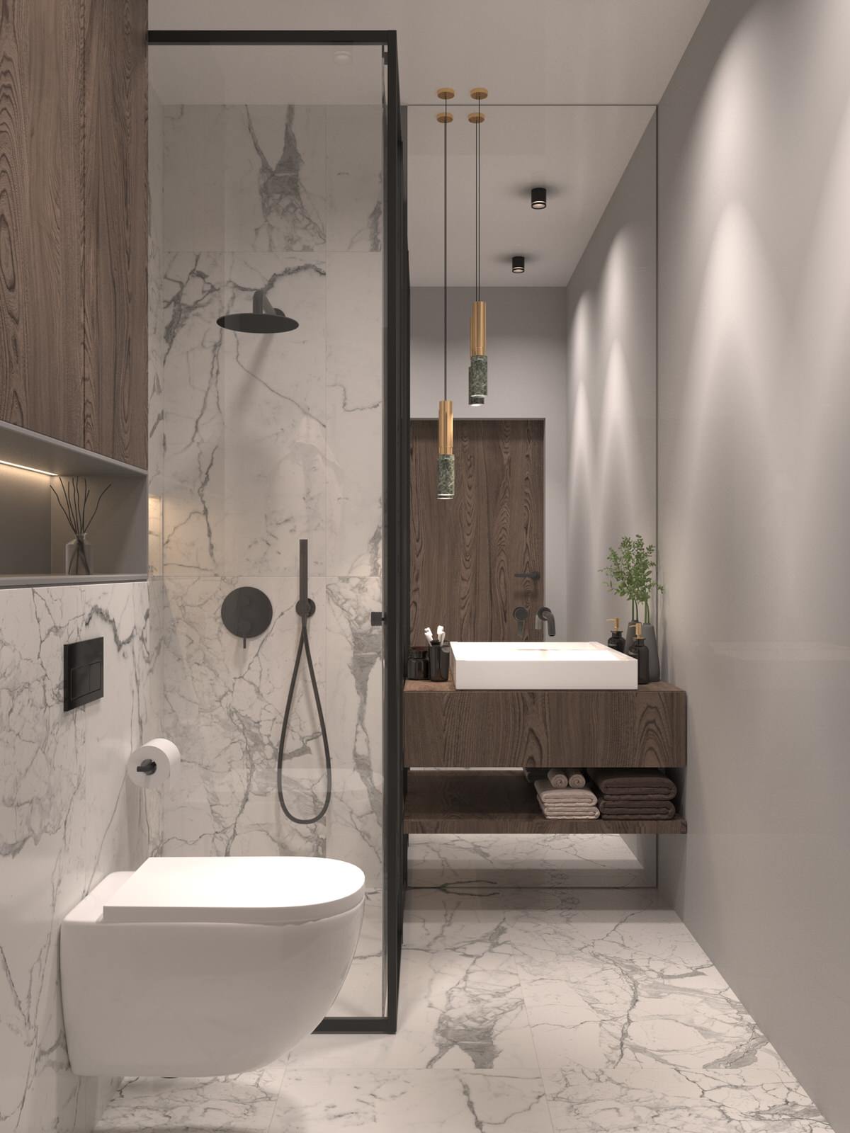 Проект спальни и ванной комнаты в ЖК "MYPRIORITY Basmanny"