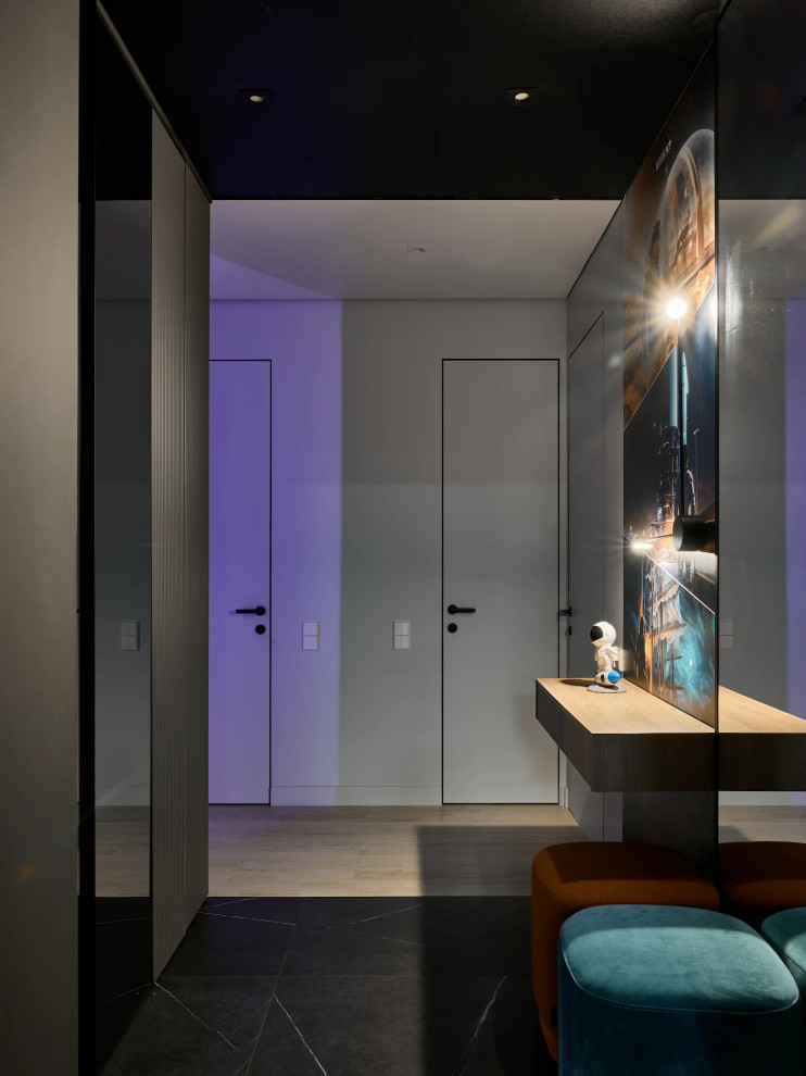 Дизайн проект квартиры 60м2.  Коридор и Ванные