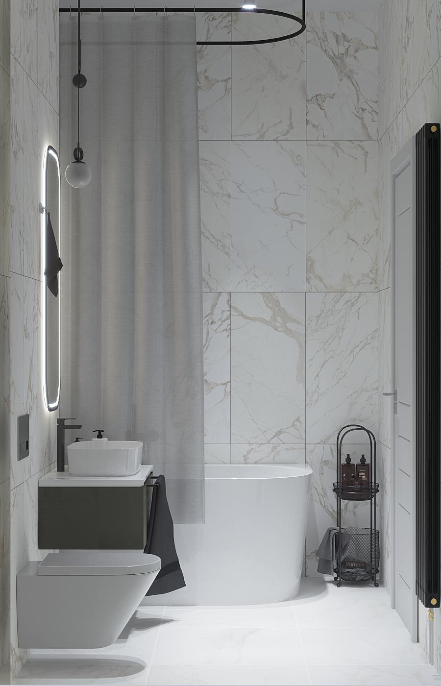 Обложка проекта: Современный небольшой санузел