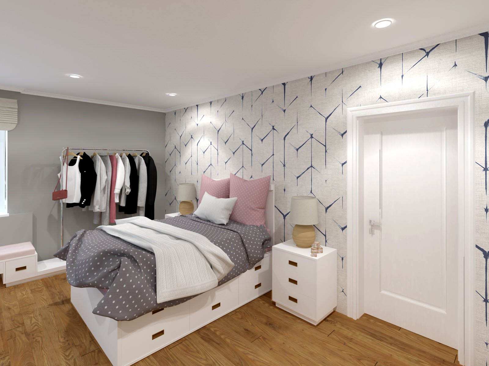 3Д проект студии молодой девушке