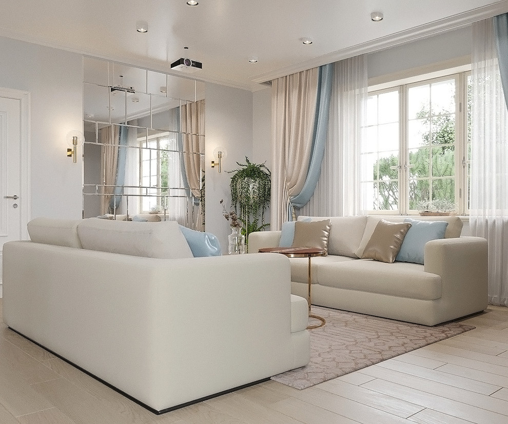 Дизайн кухни-гостиной в классическом стиле