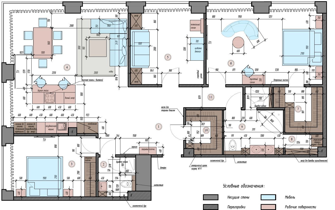 Четырехкомнатная квартира для семьи