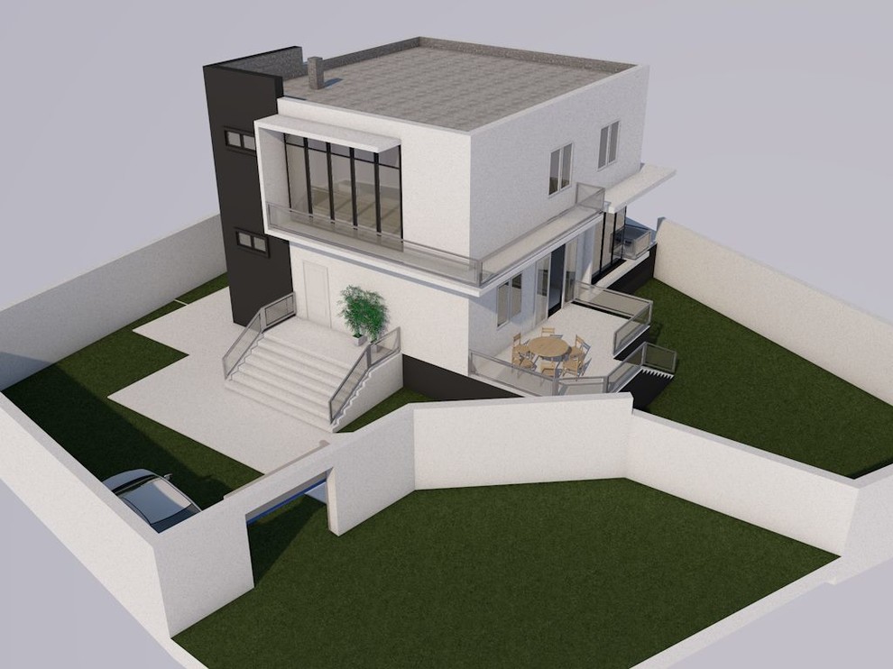 Двухэтажный дом в современном стиле