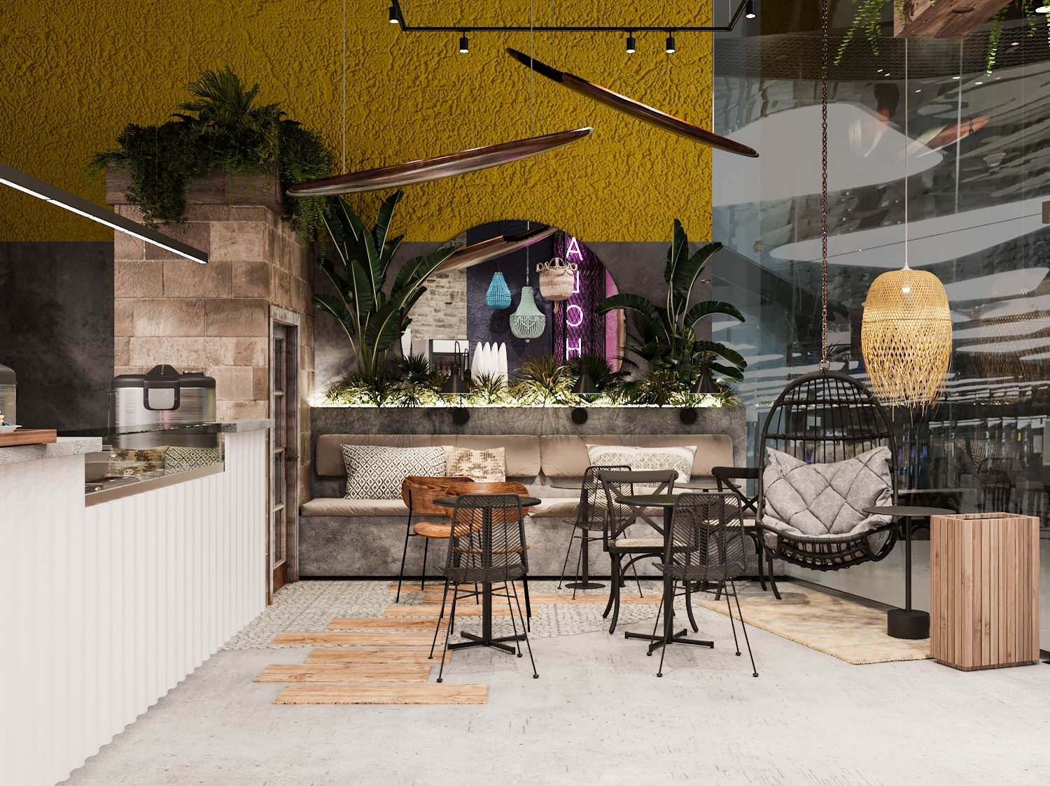 Дизайн кафе Spot4 (Башня Федерации)