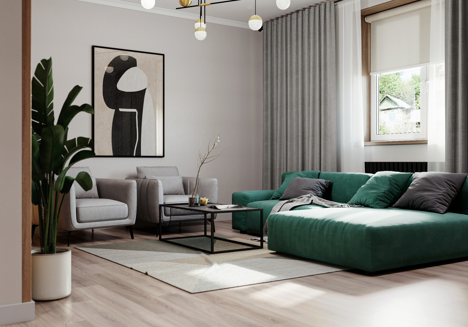 Визуализация гостиной