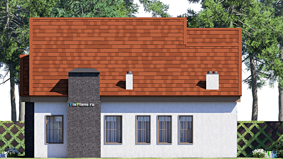 Проект дома с мансардой 14х23 м S254м2 F-17288