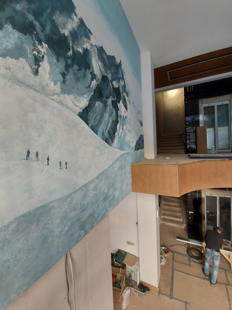 Роспись стены в коттедже г.Екатеринбург