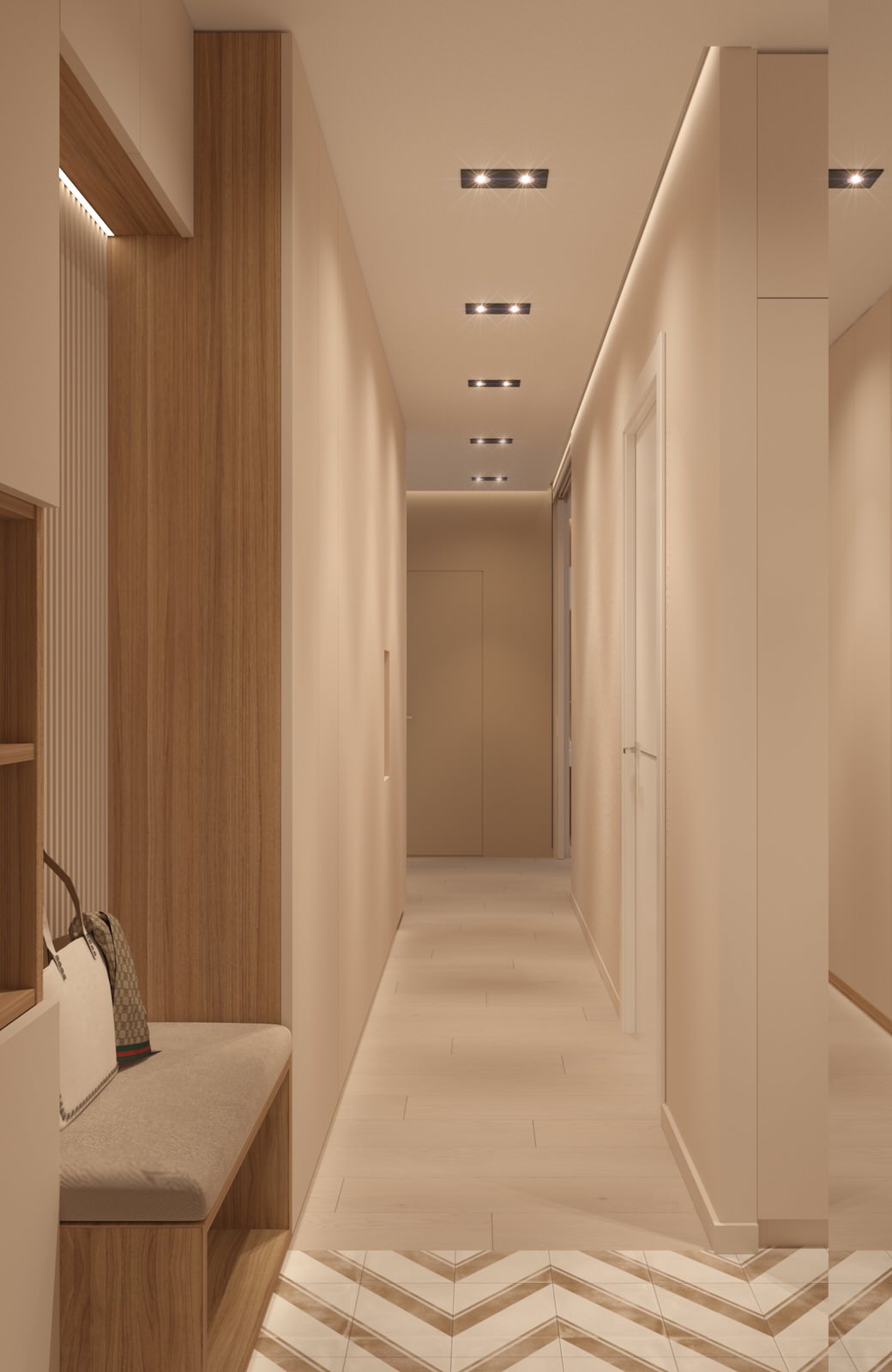 Проект коридора и гостиной