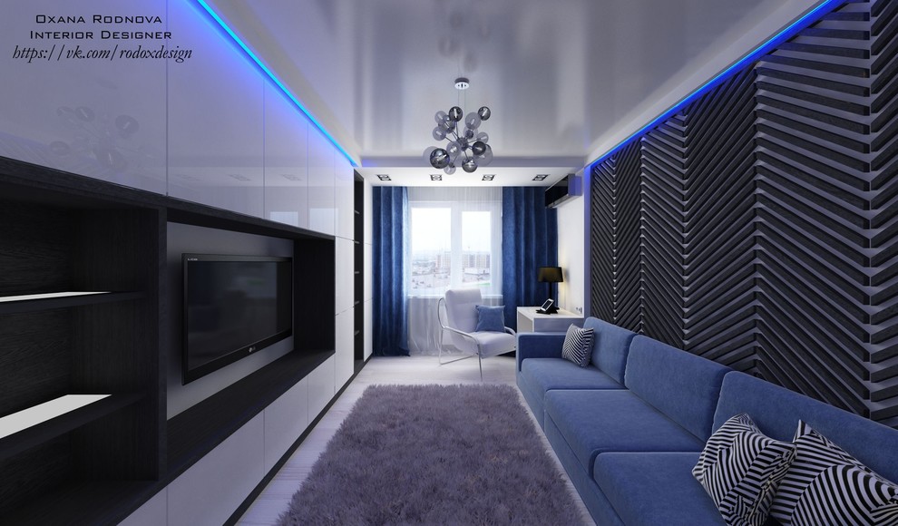 Гостиная hi-tech (17,8 кв.м)