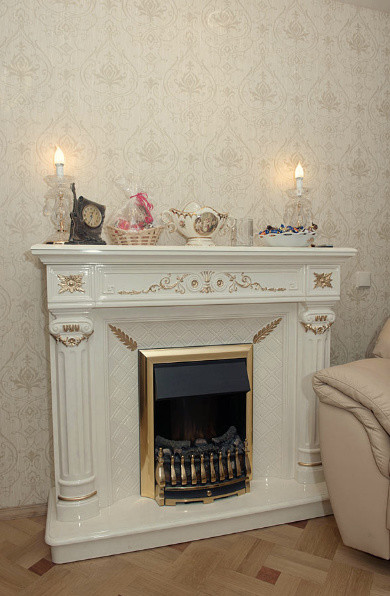 Дизайн интерьера гостиной с камином