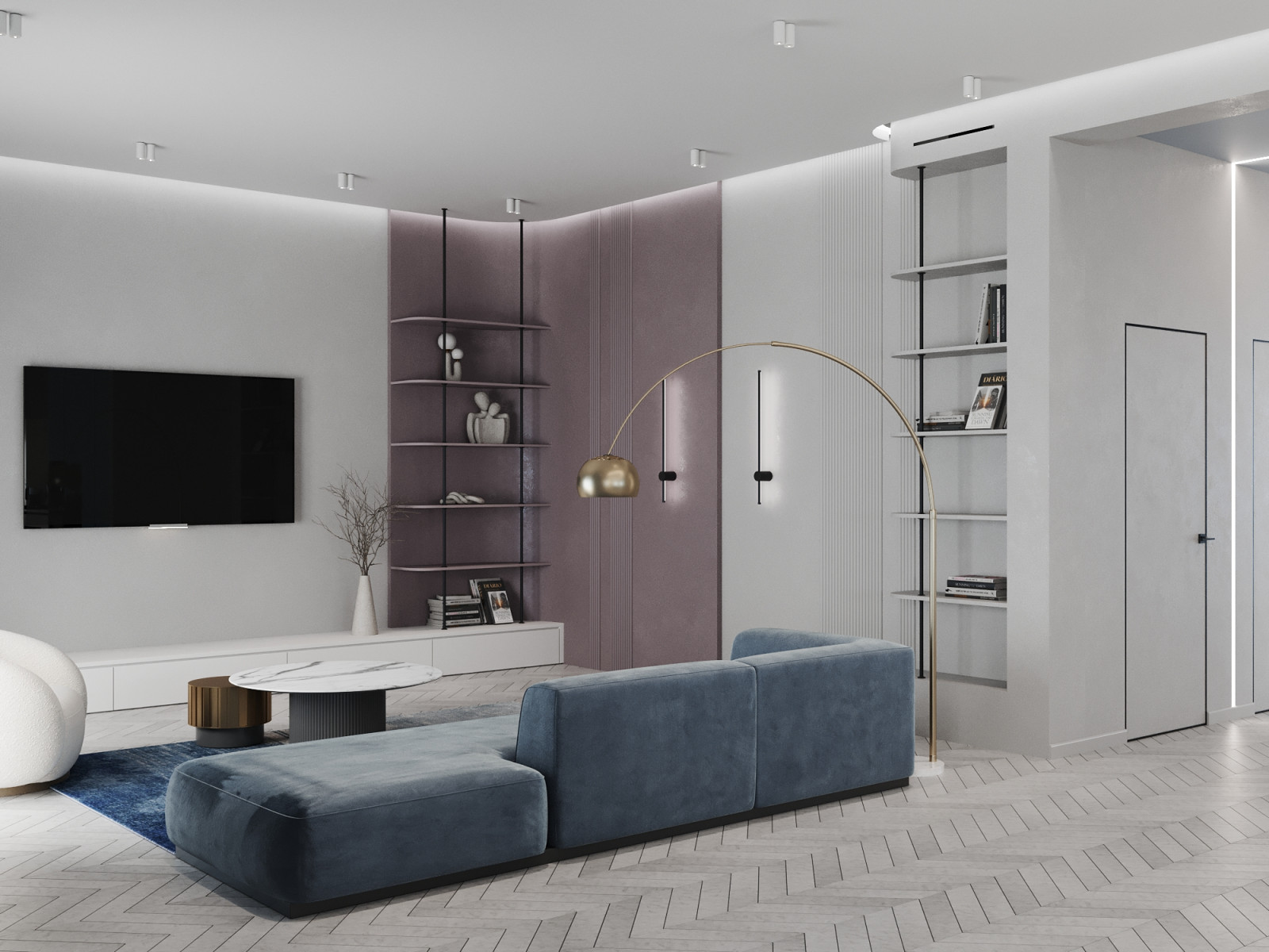 Дизайн-проект дома в голубых тонах